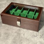 Ordenador de 10 Relojes café tornasol y verde