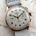 Chronographe Suisse "Excelent" 18K Solid Gold 37 mm, a cuerda.