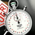 Heuer Trackmaster Stopwatch NOS Full Set, a cuerda.