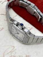 Cartier Santos Medium Factory Diamond Bezel W4SA0005, automático. - Imagen 2