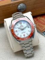 Omega Seamaster Planet Ocean 600M Orange & White 43.5 mm Co-Axial Master Chronometer FULL SET, automático.