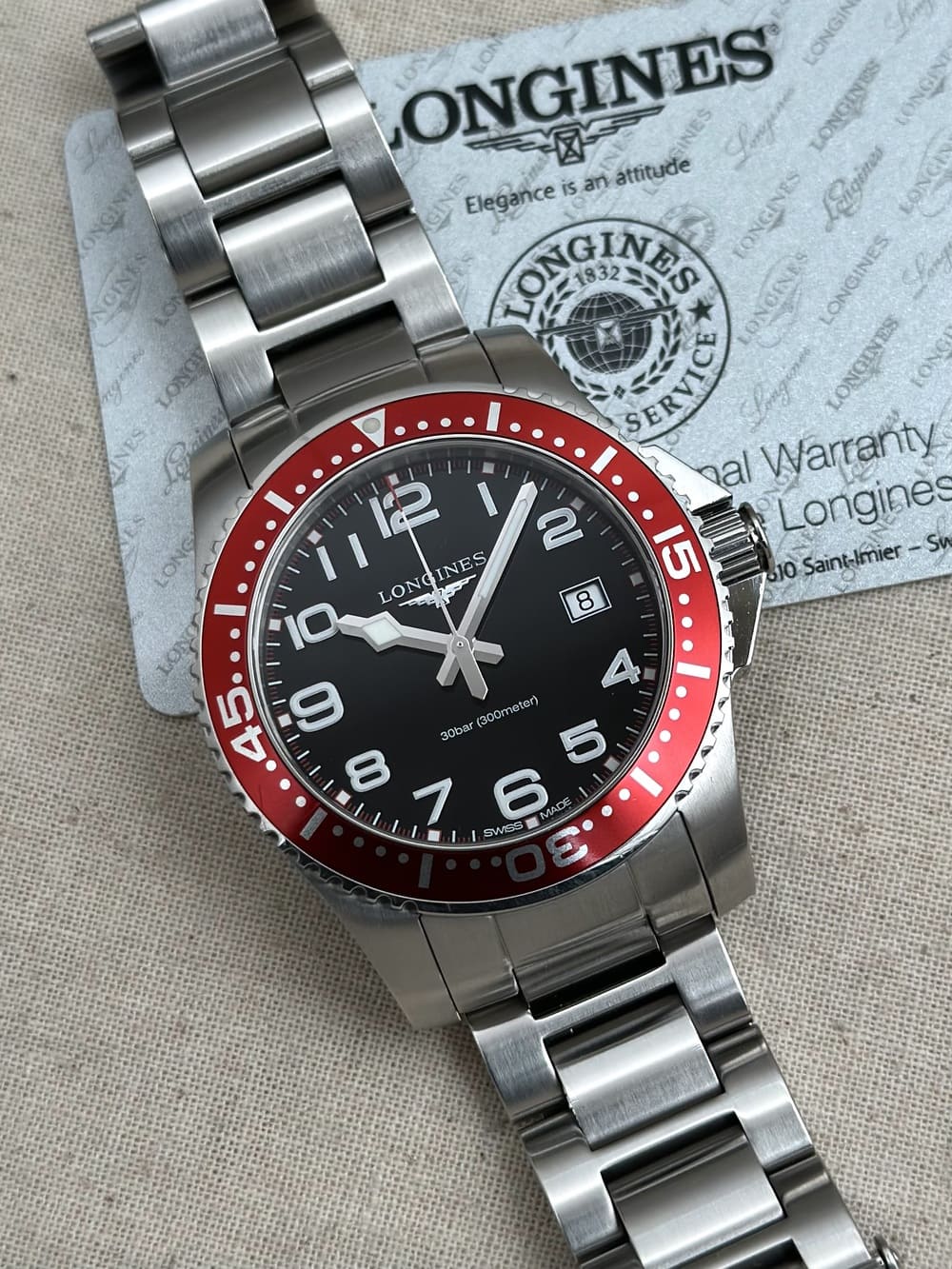 IMG_7172 Longines HydroConquest Red Bezel 41 mm, de cuarzo - Imagen 1