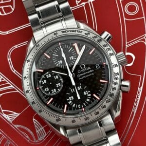 Omega Speedmaster Racing Michael Schumacher "World Champion 2001" 39 mm Carbon Fiber Dial 3519.50.00, automático.