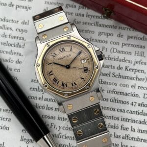 RARO Cartier Santos Octagon Two Tone 187902, de cuarzo.