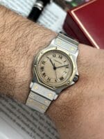 RARO Cartier Santos Octagon Two Tone 187902, de cuarzo. - Imagen 8