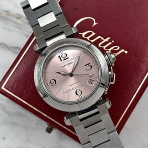 Cartier Pasha C Pink Dial Automatic 35 mm W31075M7, automático.