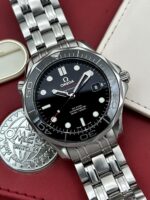 Omega Seamaster Diver 300M Co-Axial 41 mm Black "No Waves" Dial FULL SET, automático.