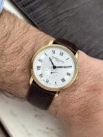 Frederique Constant Slimline Small Seconds White Roman Clous de Paris Dial 36 mm, de cuarzo. - Imagen 2