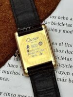 Cartier Tank Vermeil “Burgundy” Small 20 x 28 mm, a cuerda. - Imagen 5
