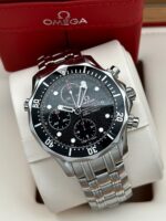 Omega Seamaster Diver 300M Chronograph Chronometer 41.5 mm Black Wave Dial, automático.