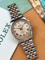 Rolex Datejust Cream Roman Dial 31 mm Two Tone 68273 FULL SET, automático.