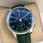 IWC Portugieser Chronograph Green Dial 41 mm IW371615 FULL SET, automático.