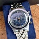 Baltic Bicompax 002 Mechanical Chronograph Blue Dial 38 mm FULL SET, a cuerda.