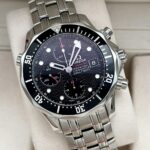 Omega Seamaster Diver 300M Chronograph Chronometer 41.5 mm Black Wave Dial, automático.