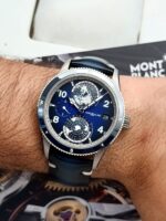 Montblanc 1858 Geosphere Worldtimer Blue Dial 42 mm 125565 FULL SET, automático. - Imagen 2