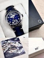 Montblanc 1858 Geosphere Worldtimer Blue Dial 42 mm 125565 FULL SET, automático. - Imagen 10