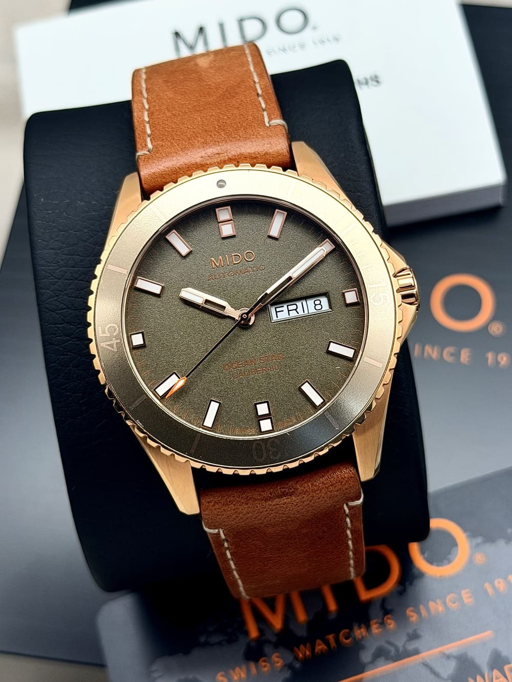IMG_8570 Mido Ocean Star Rose Gold 200 Green Dial 43 mm FULL SET, automático. - Imagen 1