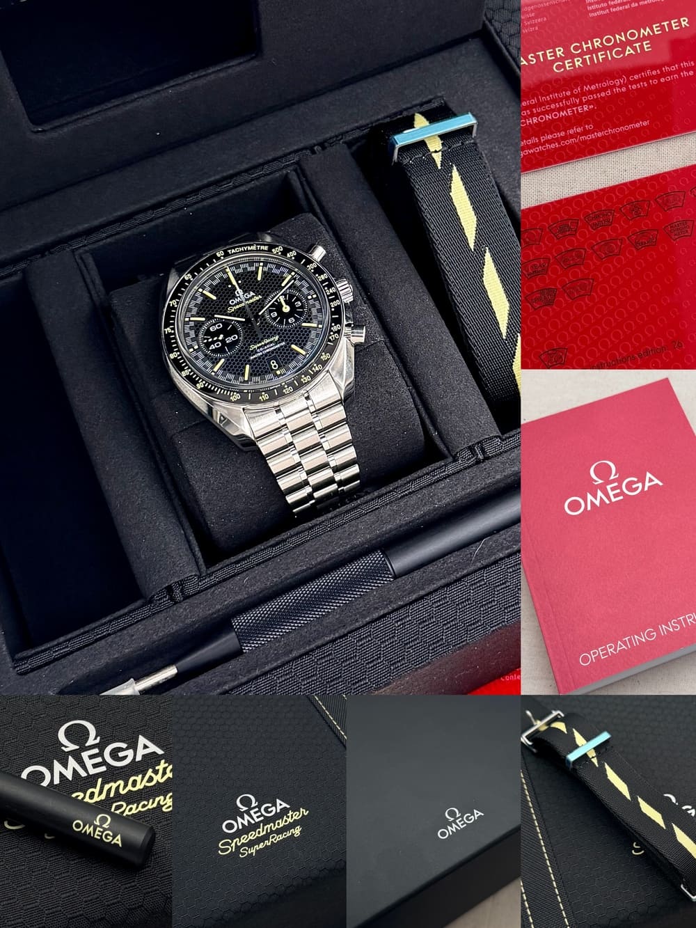 【純正品】オメガ OMEGA ブラックアリゲーター 21mm 98000303 OMEGA SPEEDMASTER DARK SIDE OF THE MOON CO-AXIAL CHRONOGRAPH 44.25