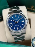 Rolex Oyster Perpetual Med Blue Dial 41 mm 2026 134300 FULL SET, automático.