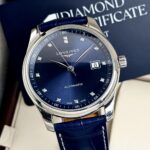 Longines Master Collection Blue Sunray Dial Diamonds 40 mm FULL SET 2023, automático.