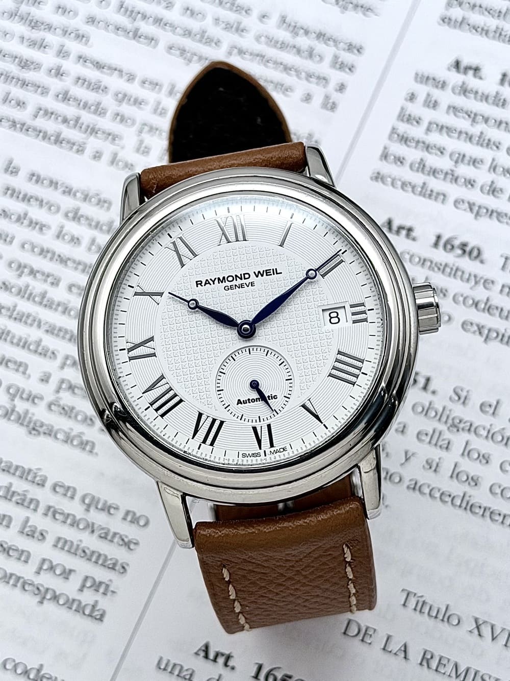 IMG_5175 Raymond Weil Maestro White Dial 40 mm 2838, automático. - Imagen 1