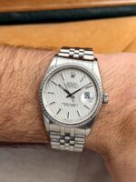 Rolex Datejust 36 mm "Tapestry" Silver Dial Engine Turned Jubilee, automático. - Imagen 2