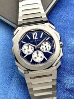 Bvlgari Octo Finissimo Chronograph GMT Blue Dial 43 mm 103467, automático.