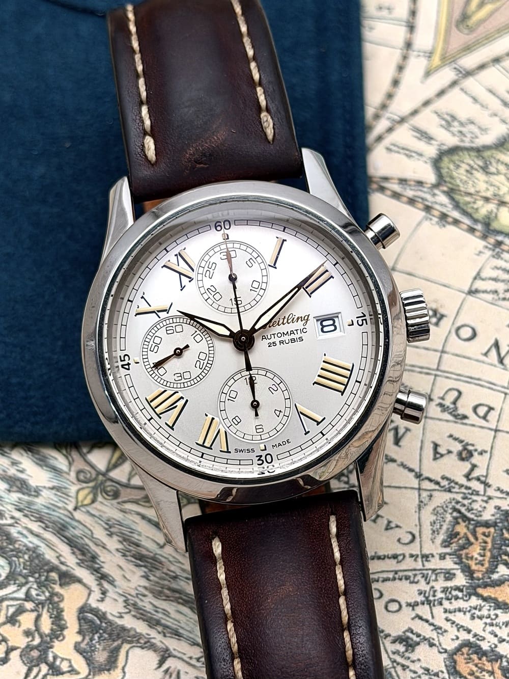 IMG_7375 Breitling Grand Premier White Roman Dial A13024.1, automático. - Imagen 1