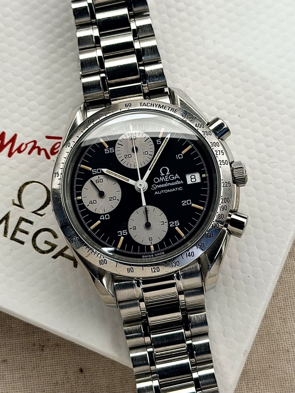 IMG_7386 Omega Speedmaster Date "Reverse Panda" Dial 39 mm, automático. - Imagen 1