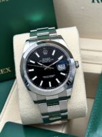 Rolex Datejust 41 Black Dial 126300 FULL SET 2023, automático.