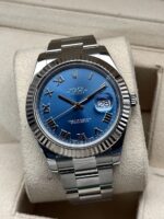 Rolex Datejust II 41 mm Azzurro Blue Roman Dial 116334, automático.
