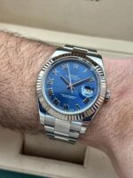 Rolex Datejust II 41 mm Azzurro Blue Roman Dial 116334, automático. - Imagen 2