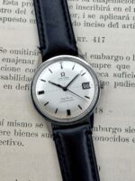 Omega Genève Seamaster Double Signed Crosshair Silver Dial 35 mm 1968 166.002, automático.