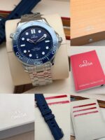 Omega Seamaster Diver 300M 42 mm Co-Axial Master Chronometer Blue Dial FULL SET, automático. - Imagen 9