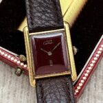 Cartier Tank Vermeil "Burgundy" LM Large Manual 23 x 30 mm, a cuerda.