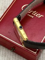 Cartier Tank Vermeil "Burgundy" LM Large Manual 23 x 30 mm, a cuerda. - Imagen 3