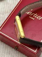 Cartier Tank Vermeil "Burgundy" LM Large Manual 23 x 30 mm, a cuerda. - Imagen 4