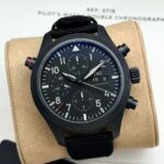 IWC Pilot’s Watch Double Chronograph Top Gun Ceratanium Black Dial 44 mm IW371815 FULL SET, automático.