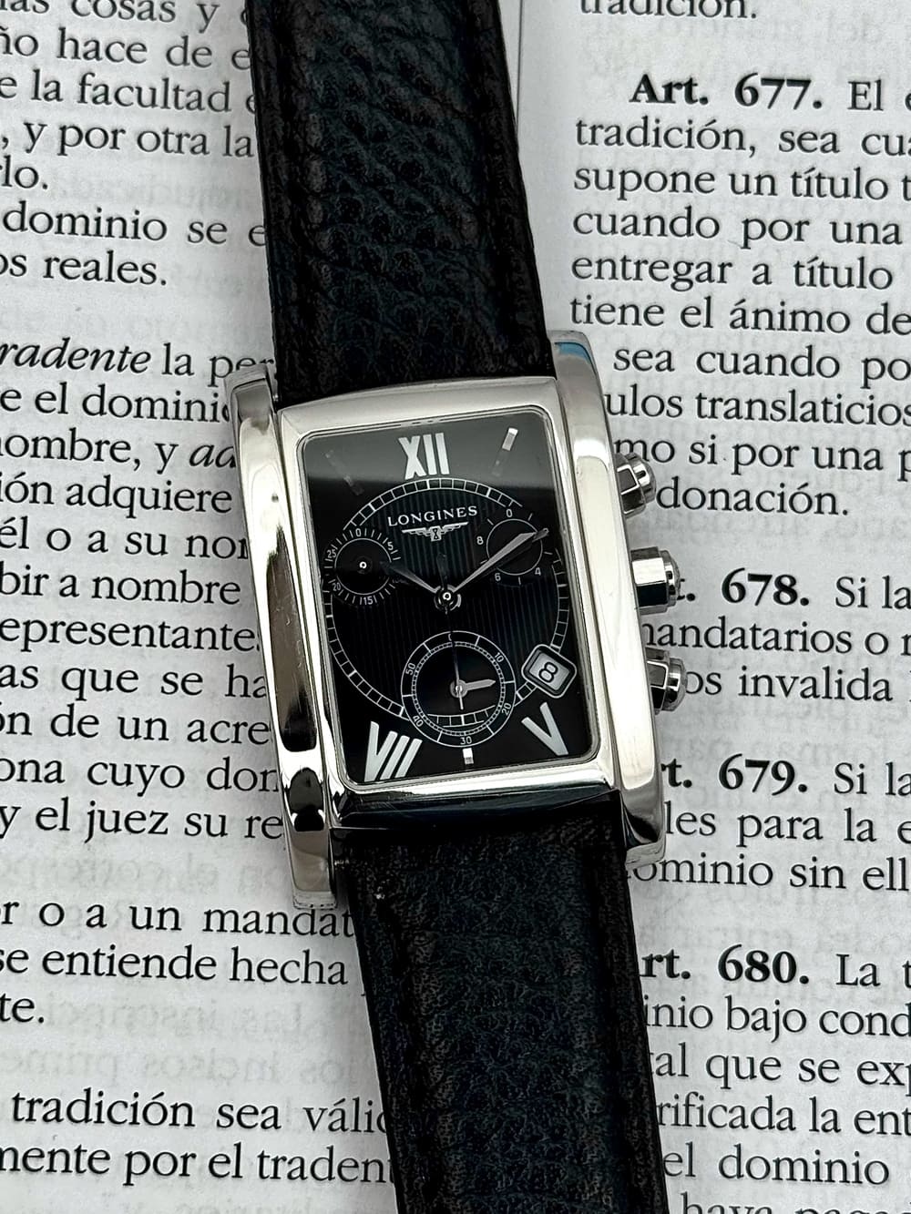 1e5c8574-1ce1-4b9d-83d7-07cba179153b Longines DolceVita Chronograph Black Dial, de cuarzo. - Imagen 1