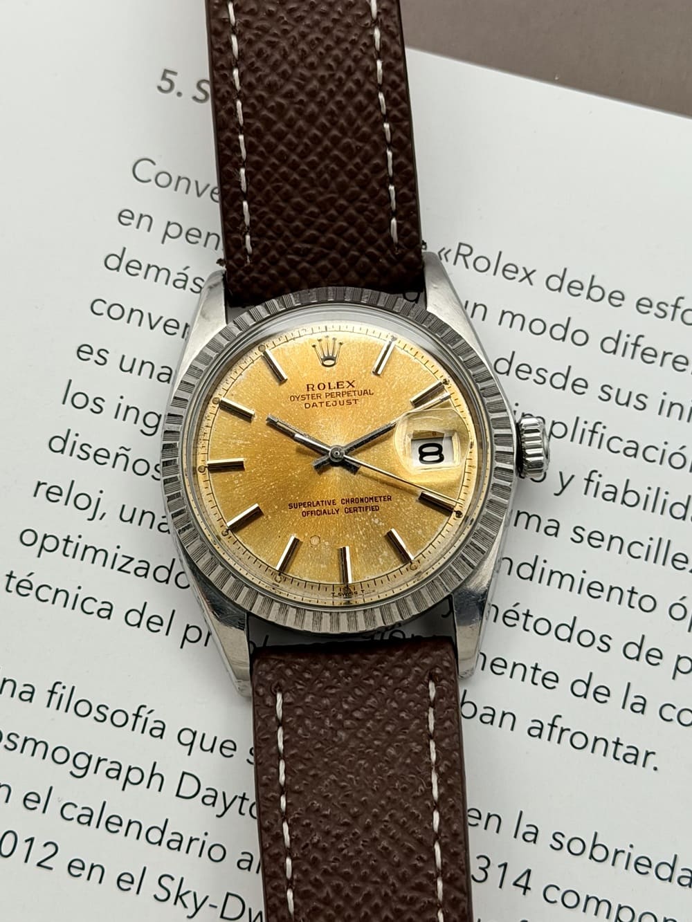 IMG_0726 Rolex Datejust Tropical Dial Engine Turned 36 mm 1603, automático. - Imagen 1