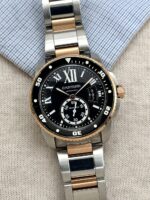 Cartier Calibre de Cartier Diver 300M 42 mm Steel & 18K Rose Gold W7100054, automático.