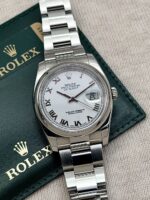 Rolex Datejust 36 mm White Roman Dial 116200 FULL SET, automático.