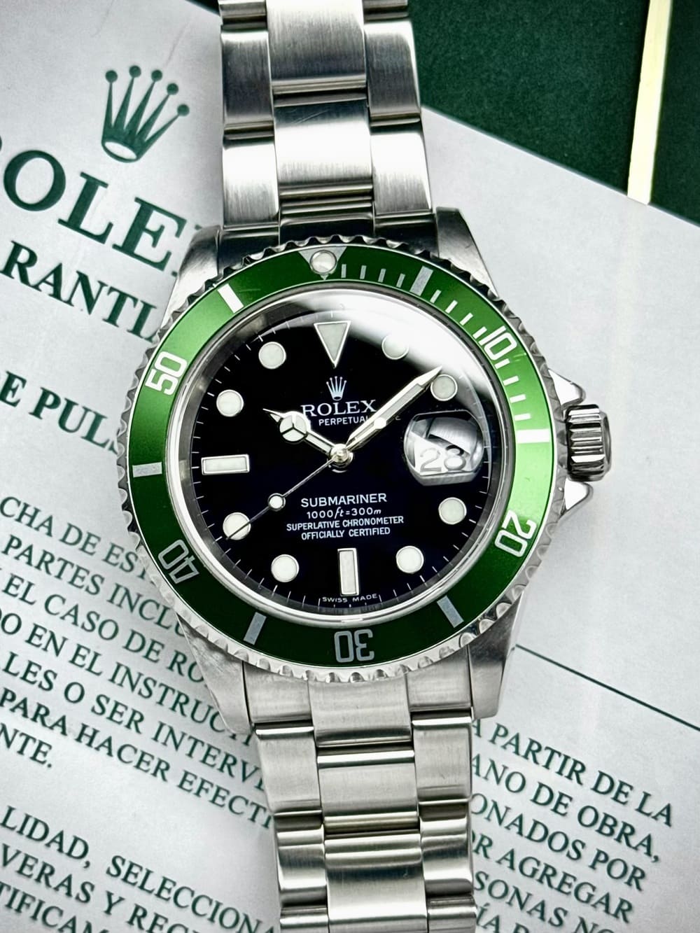 IMG_3756 Rolex Submariner Date "Kermit" Flat Four Bezel 16610LV 50th Anniversary, automático. - Imagen 1