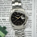 RARO Rolex Oysterdate Precision 1967 Black Gilt "Stardust" Dial 34 mm 6694, a cuerda.