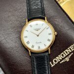 Longines Quartz White Roman Dial 33 mm 1993 FULL SET, de cuarzo.